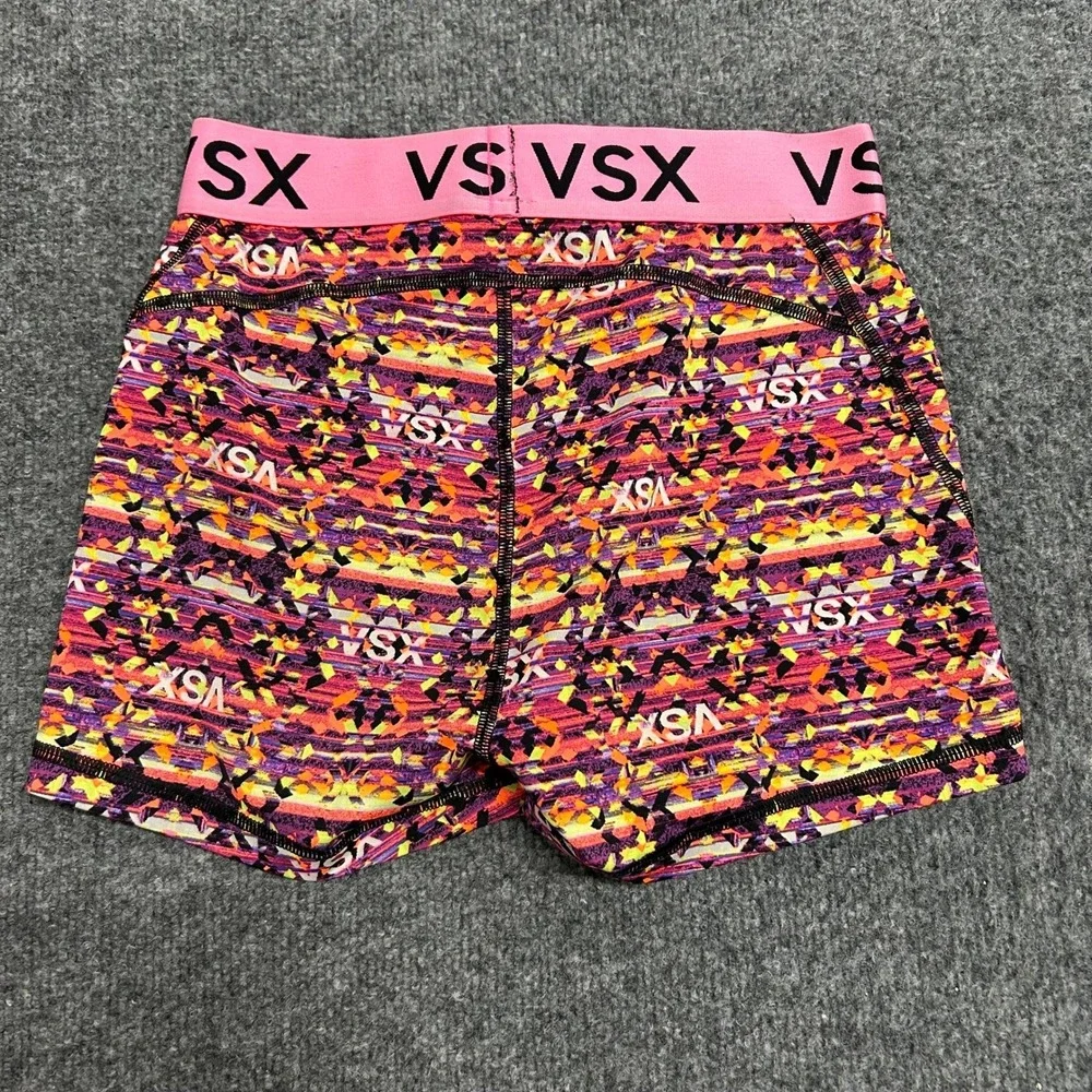 VSX Sport Shorts Womens Size S Multicolor Geometric Logo Print Athletic Running